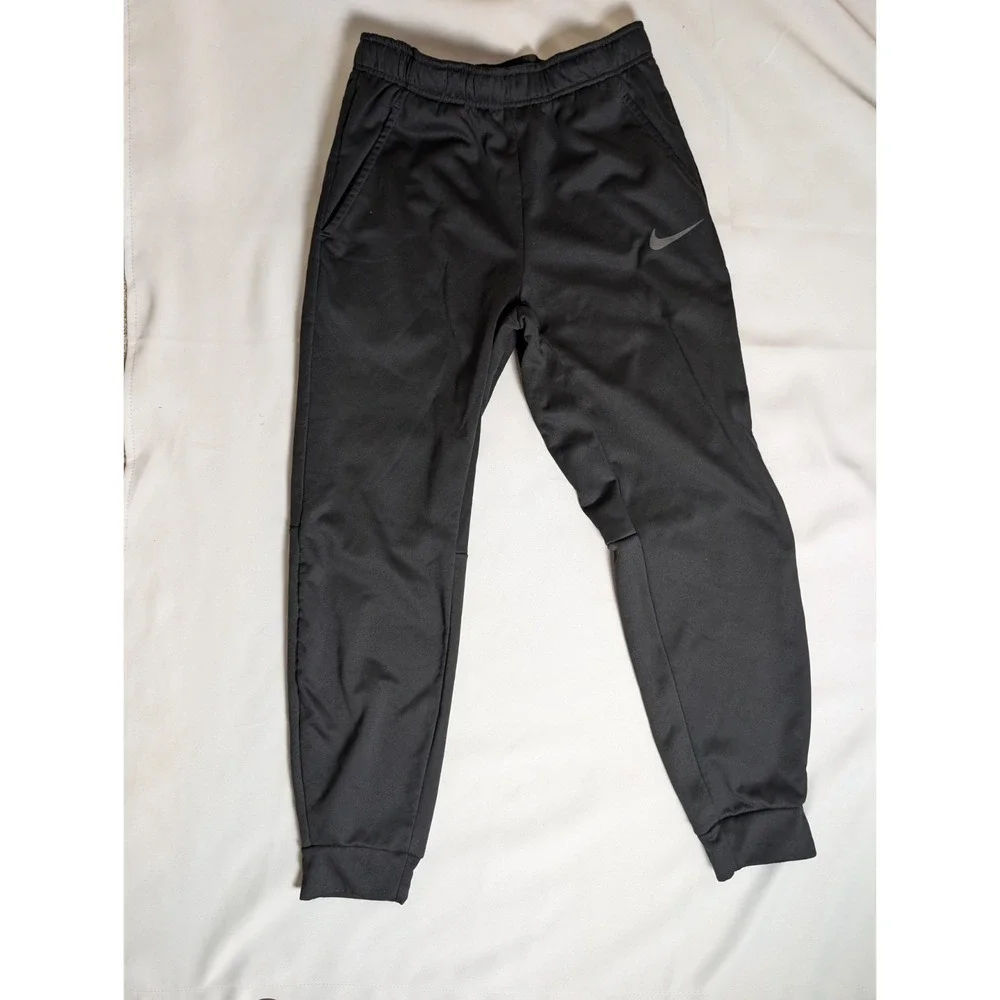 Nike Therma-FIT Jogger Pants Mens Size M Black Fleece Pockets Athletic